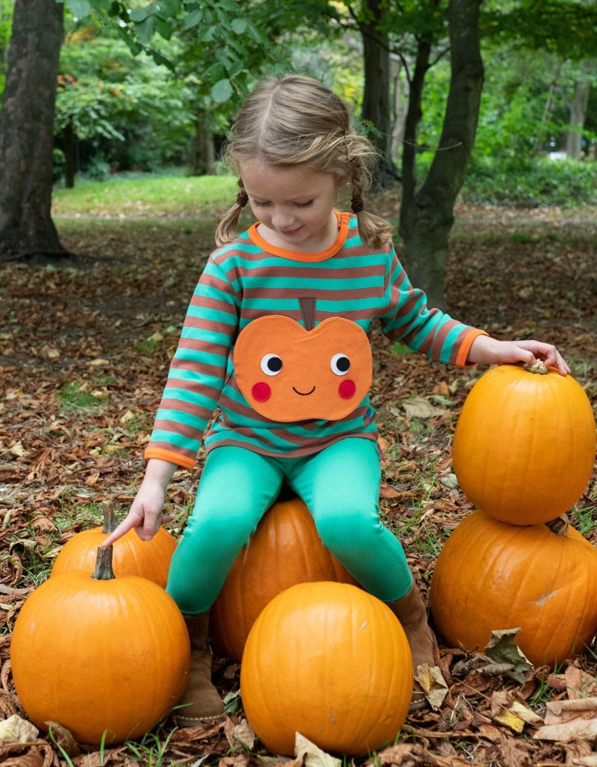 Organic Pumpkin Applique T-Shirt by Toby Tiger | Kiddykind
