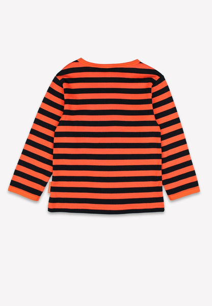 Organic Happy Ghost Applique Long Sleeved T-Shirt by Toby Tiger, GOTS-certified, vetted by KIDDYKIND