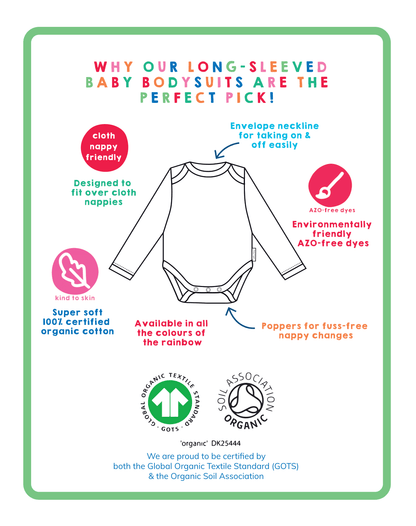 Luxury ethical baby: Organic Blue Breton Bodysuit | KIDDYKIND UK