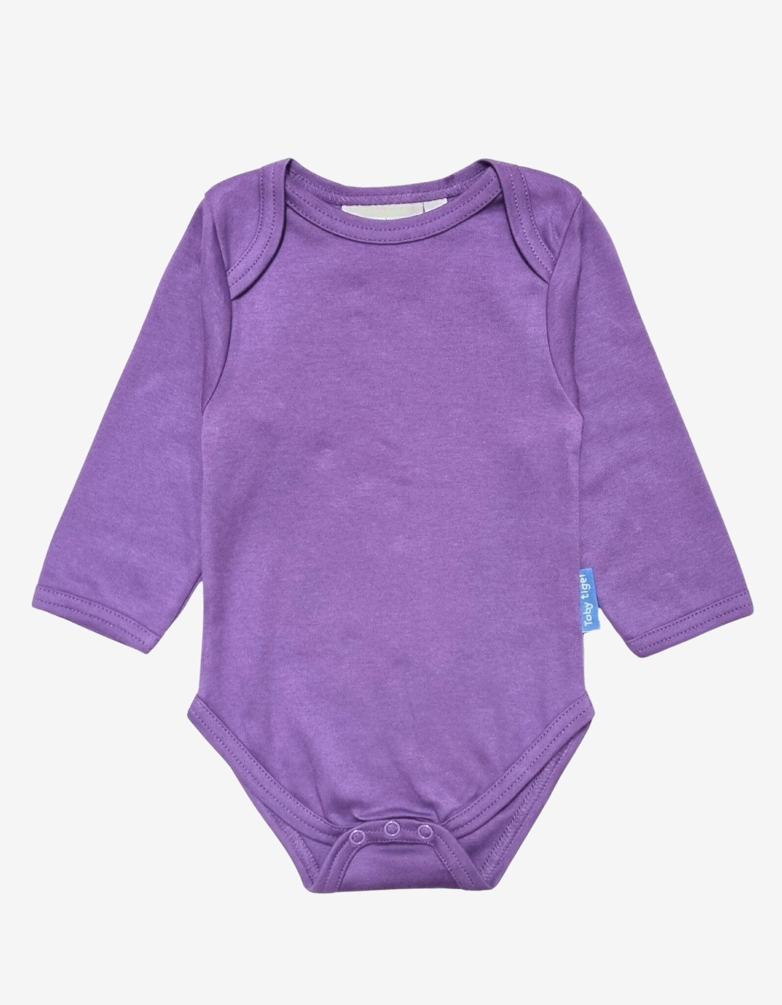 Organic Purple Basic Long-Sleeved Baby Bodysuit | sustainable organic baby UK