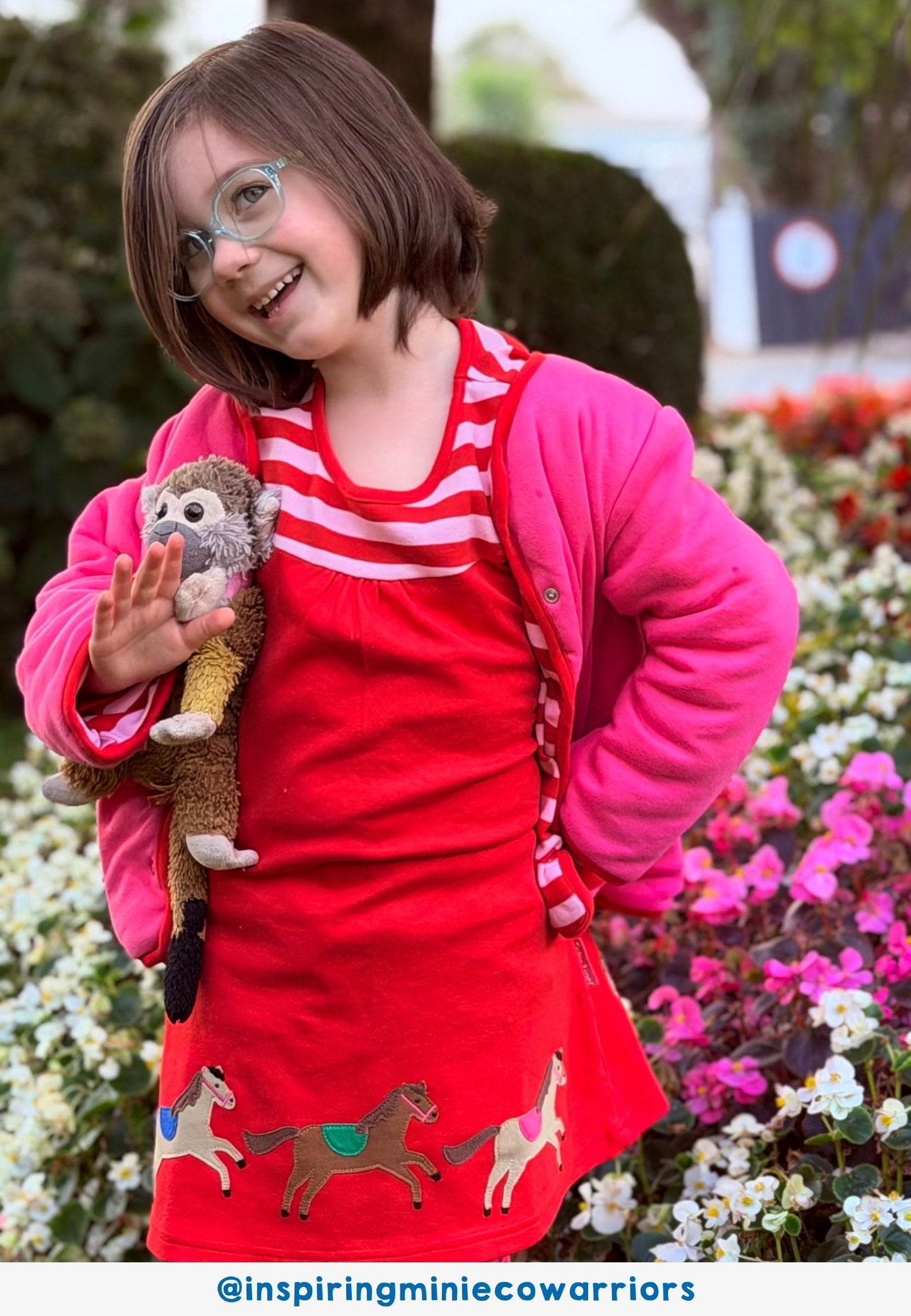 Organic Pink Horse and Pony Applique Dress