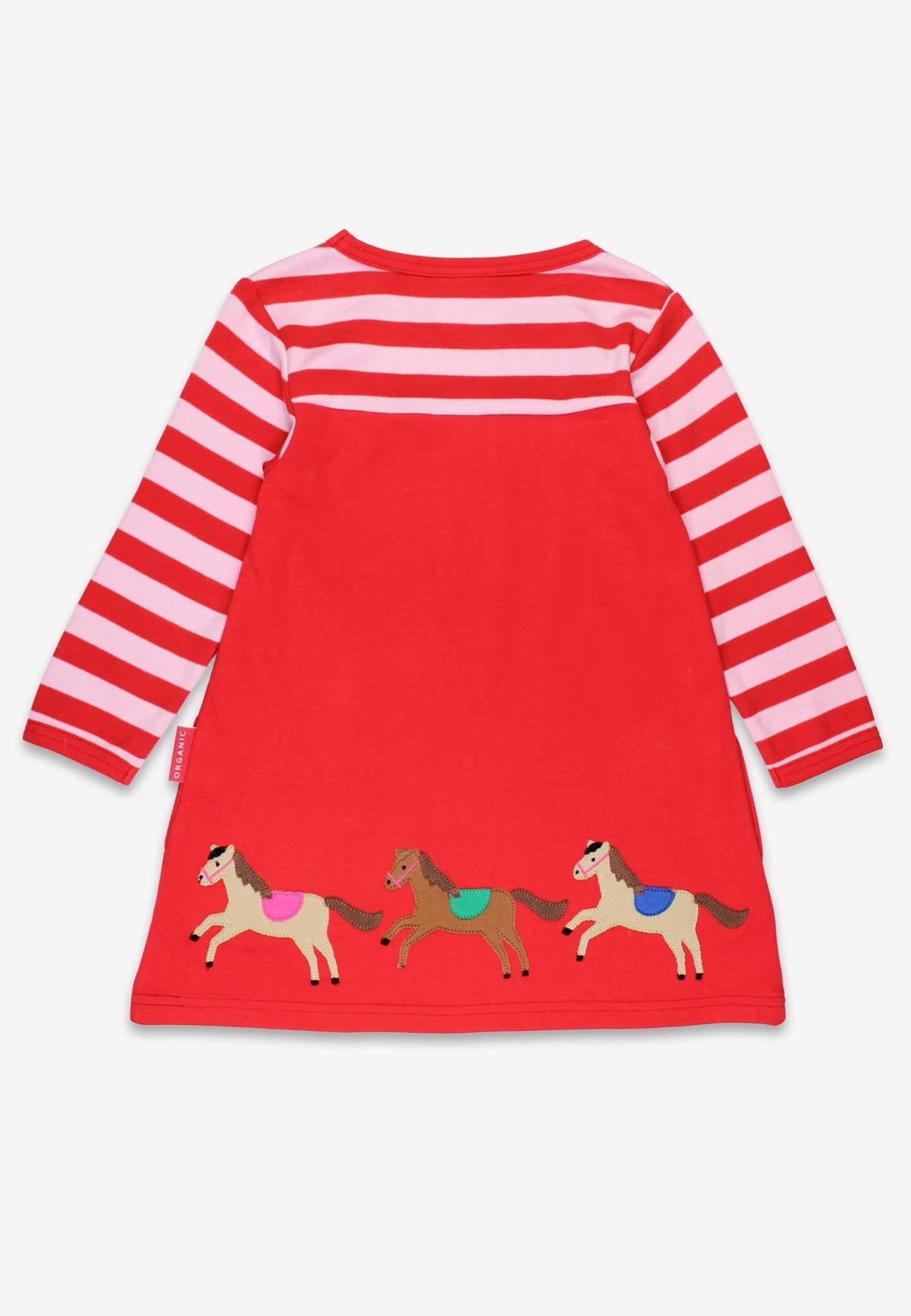 Organic Pink Horse and Pony Applique Dress - Toby Tiger