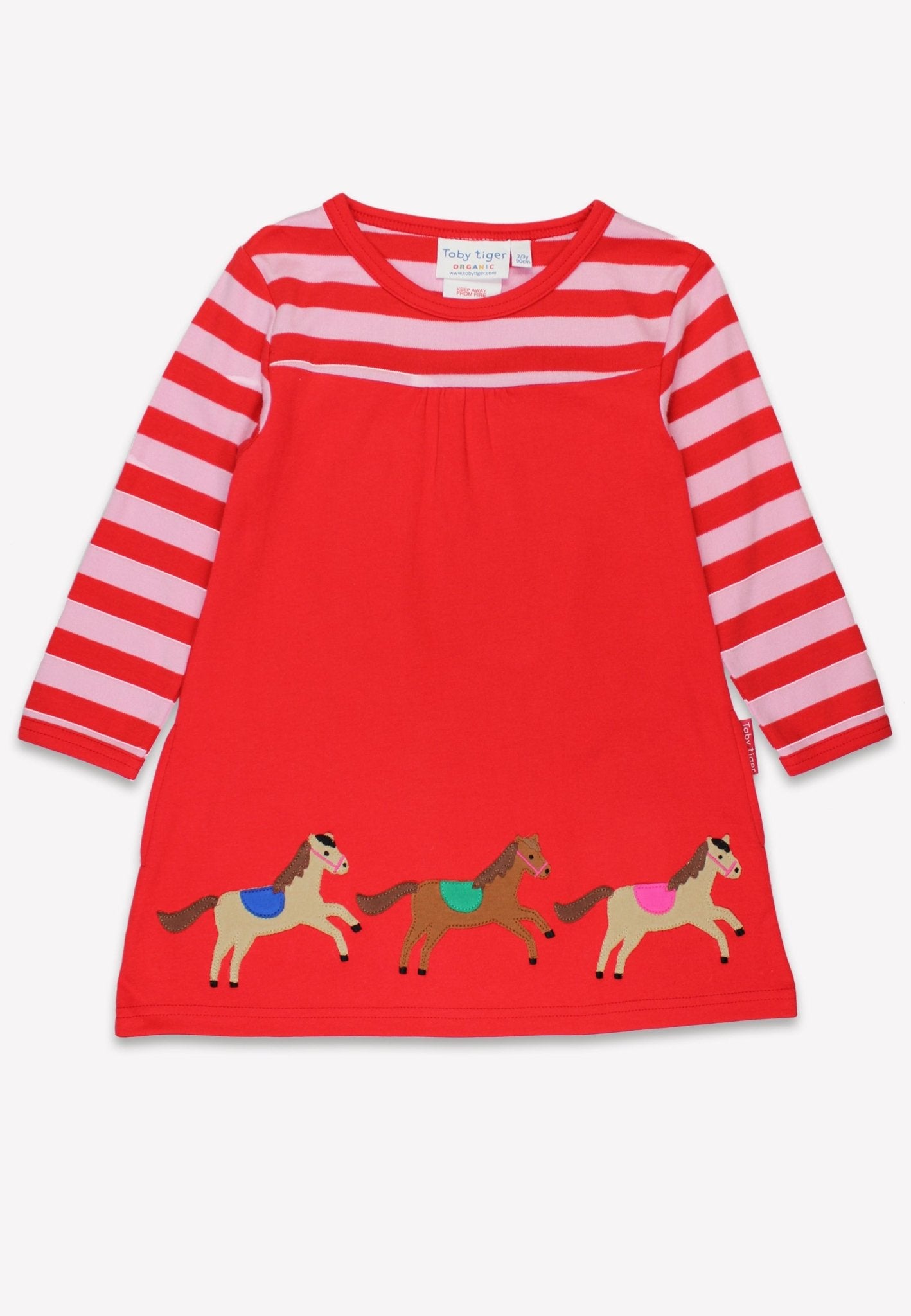 Organic Pink Horse and Pony Applique Dress
