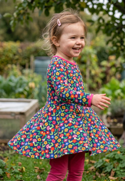 Organic Flower Print Skater Dress