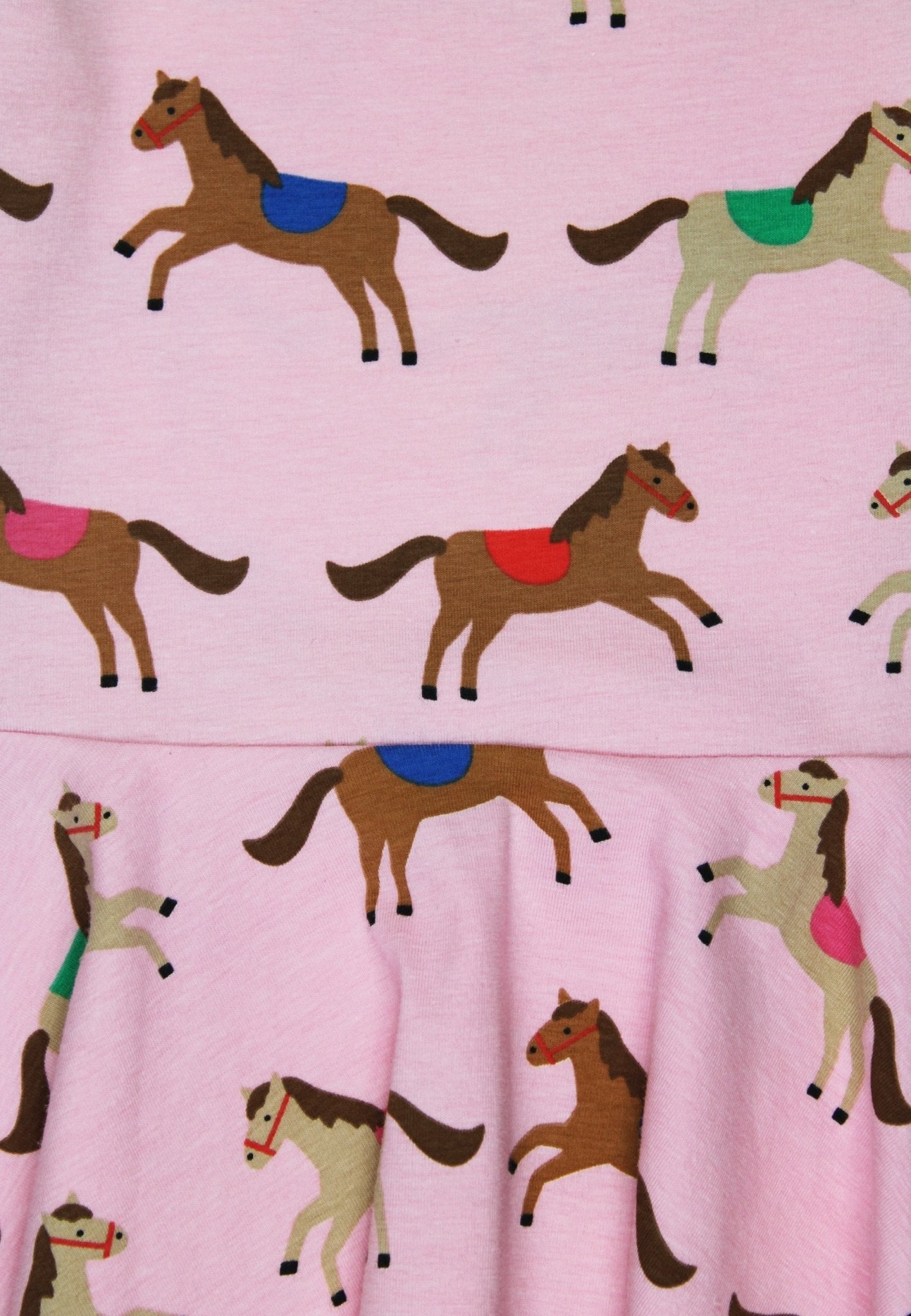 Organic Pink Horse and Pony Print Skater Dress - Toby Tiger