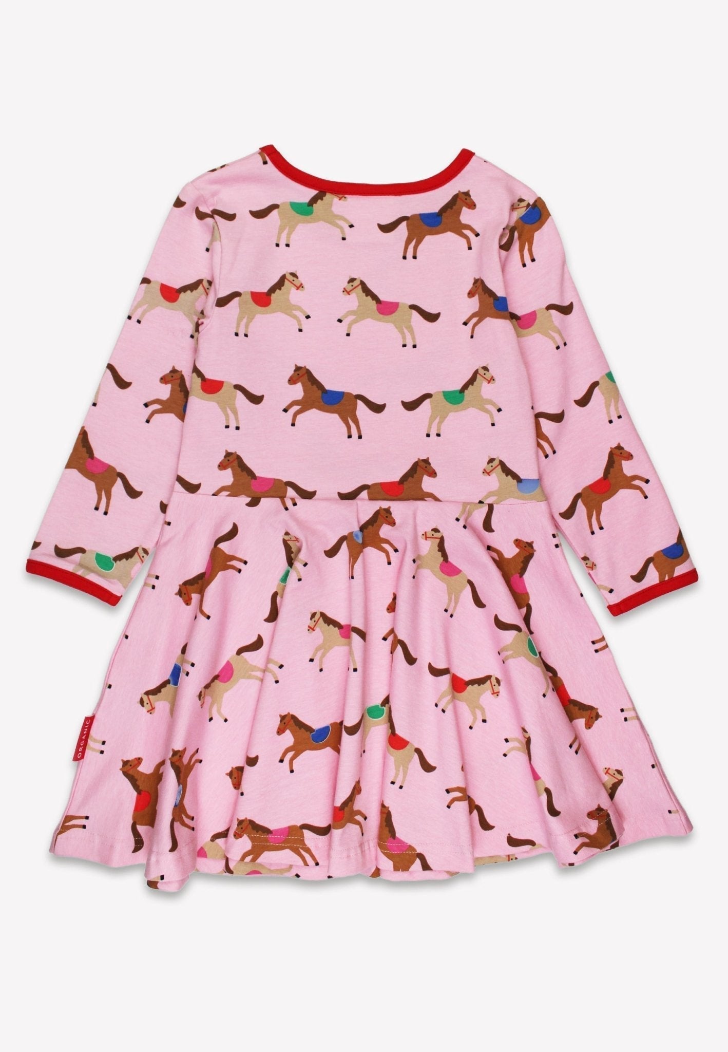Organic Pink Horse and Pony Print Skater Dress - Toby Tiger