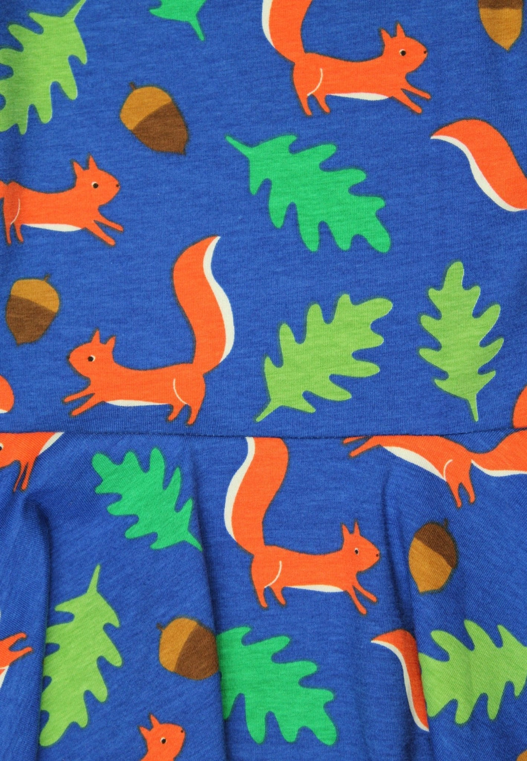 Organic Squirrel Print Long-Sleeved Skater Dress