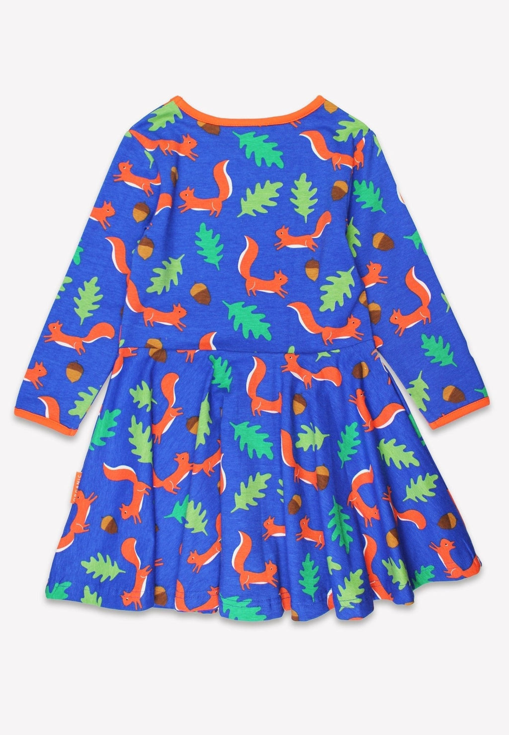 Organic Squirrel Print Long-Sleeved Skater Dress