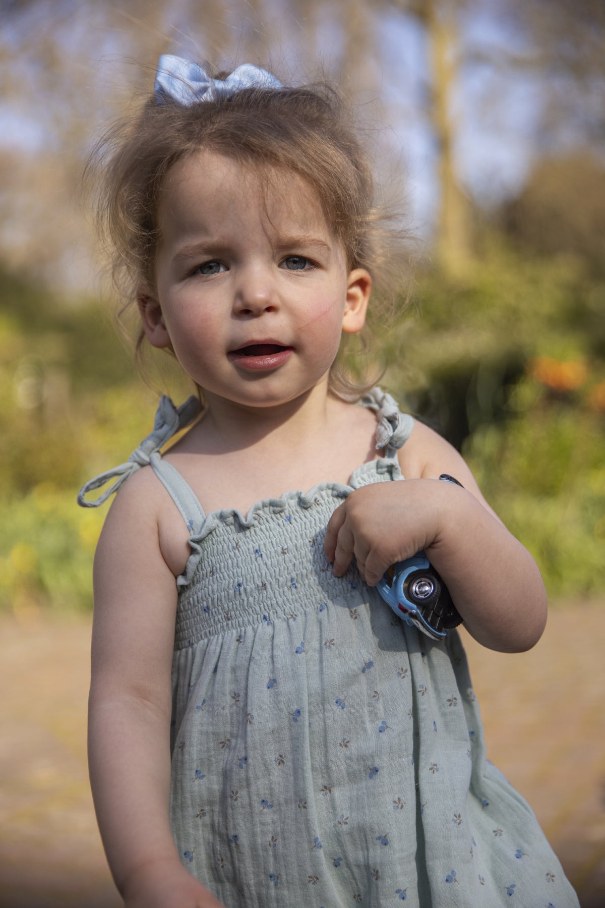 Medium Bow Hair Tie - French Blue