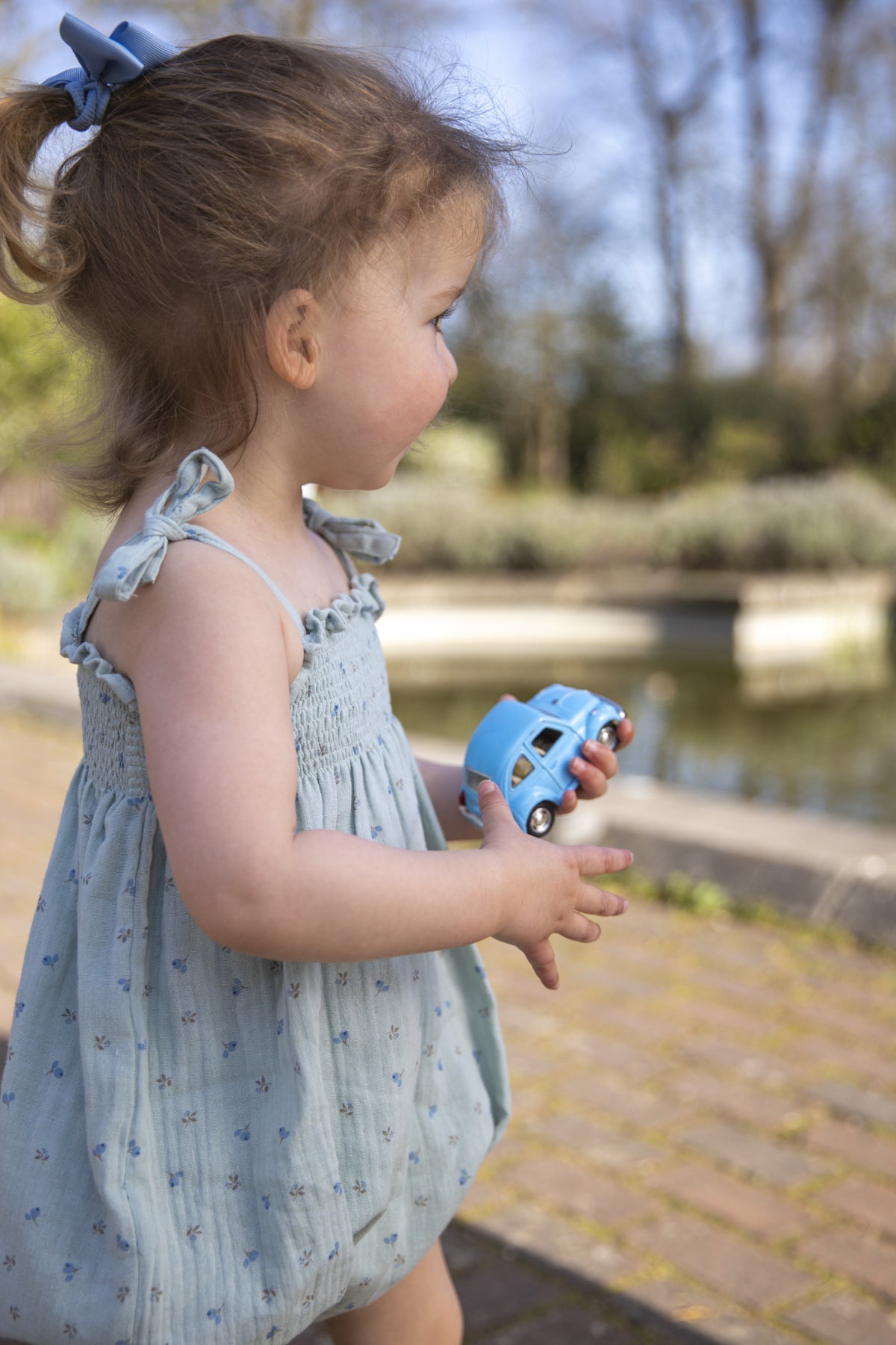 Medium Bow Hair Tie - French Blue