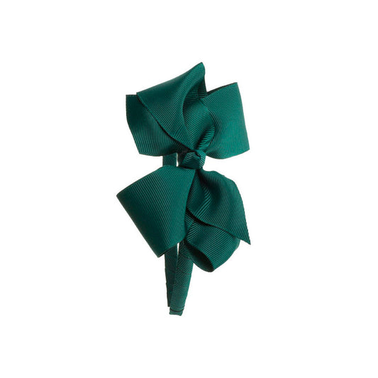 Big Bow Hairband - Bottle Green by Beatrice and Bee, vetted by KIDDYKIND