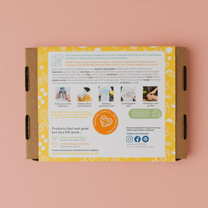AWESOME AFRICAN ELEPHANTS - Children’s eco activity kit (Age 5+) | natural wooden toy for toddlers UK