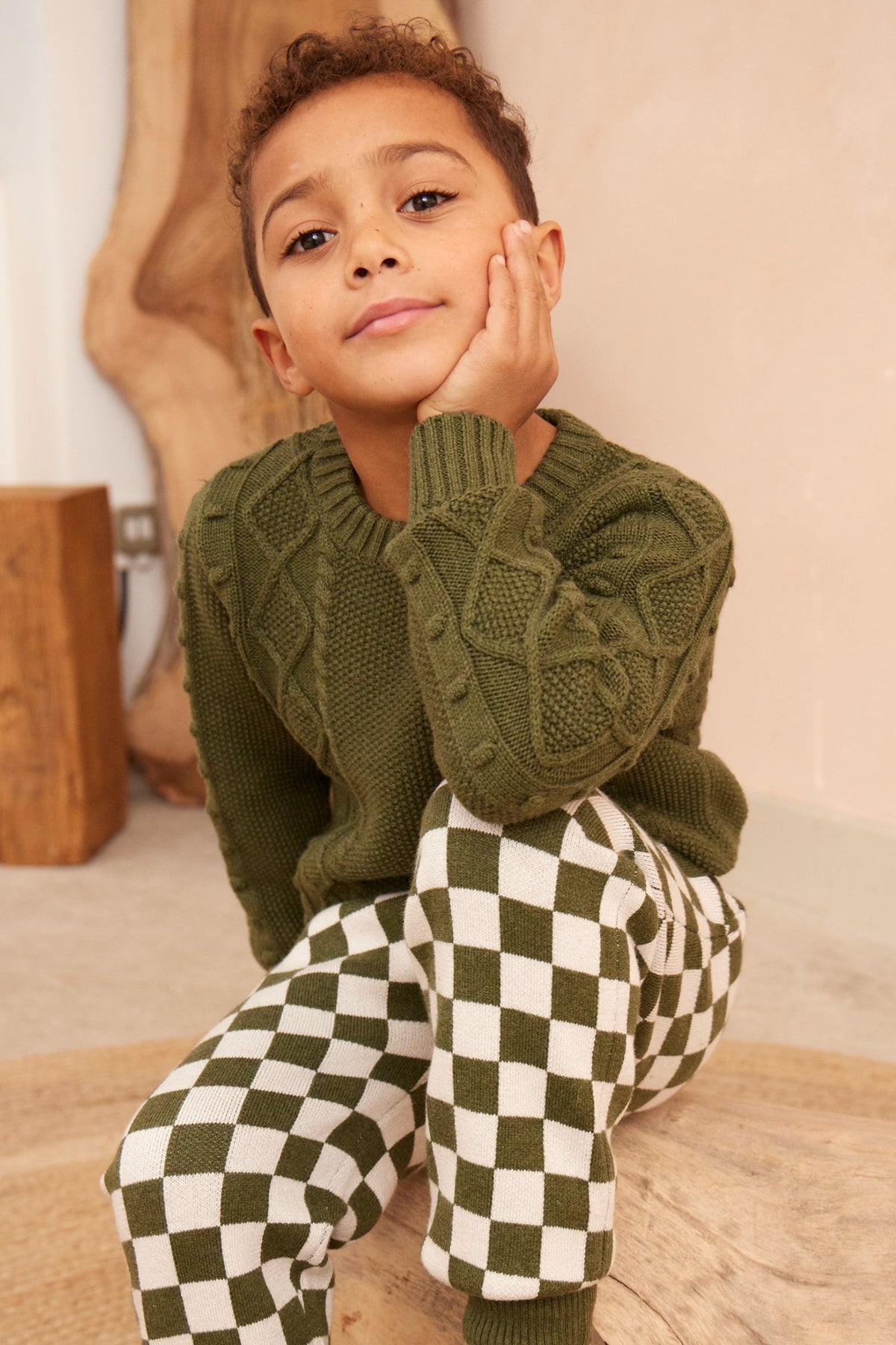 Cable Popcorn Jumper | Avocado