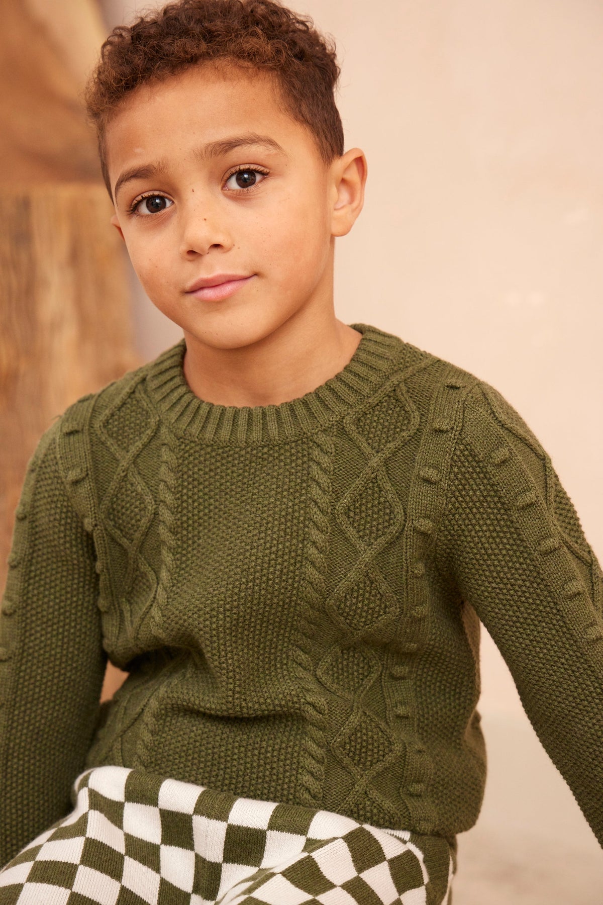 Cable Popcorn Jumper | Avocado
