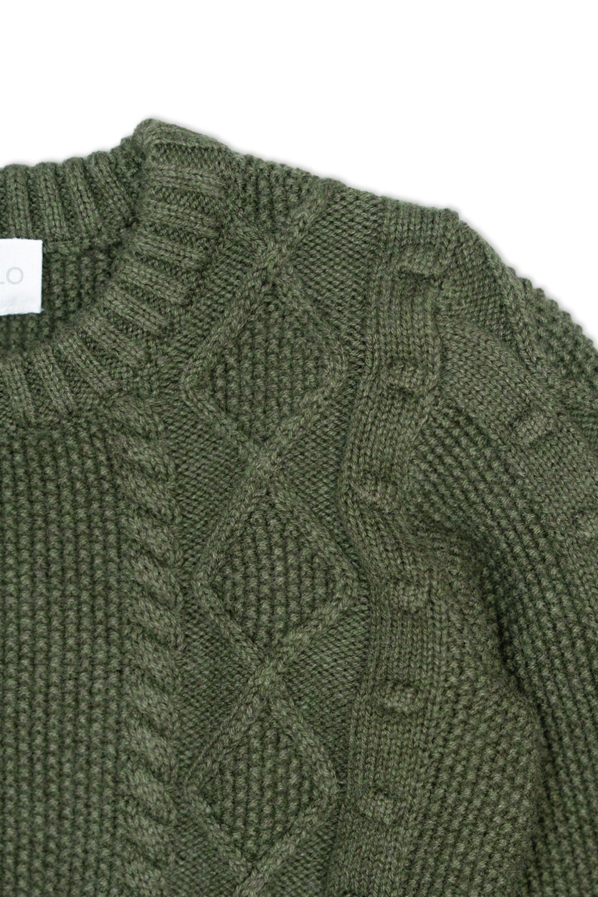 Cable Popcorn Jumper | Avocado