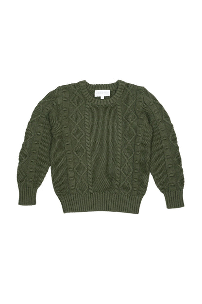 Cable Popcorn Jumper | Avocado