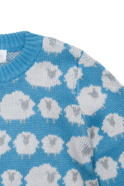 Flock of Sheep Jumper | Iceland Blue