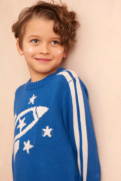 Striped Rocket Jumper | Cobalt