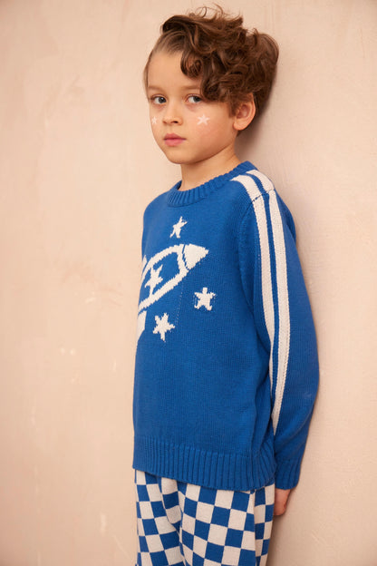 Striped Rocket Jumper | Cobalt