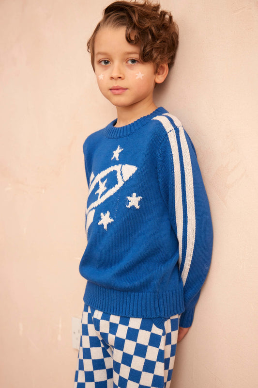 Striped Rocket Jumper | Cobalt