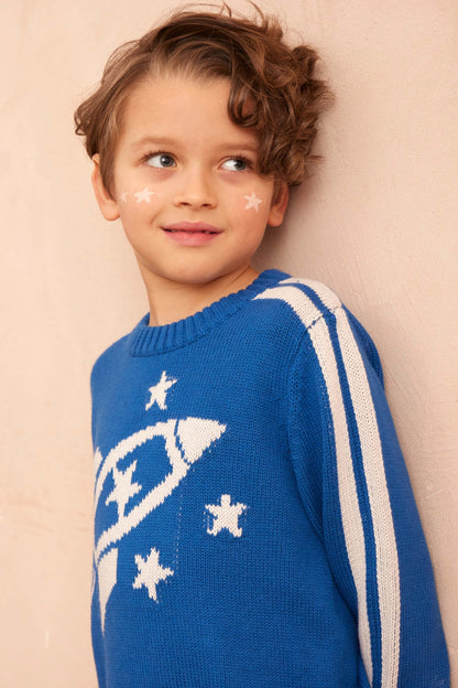 Striped Rocket Jumper | Cobalt