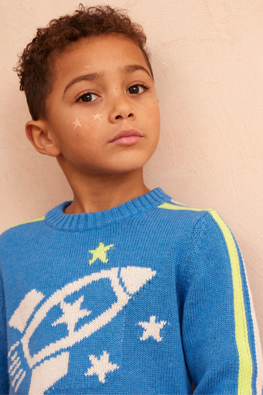 Striped Rocket Jumper | Hussar Blue