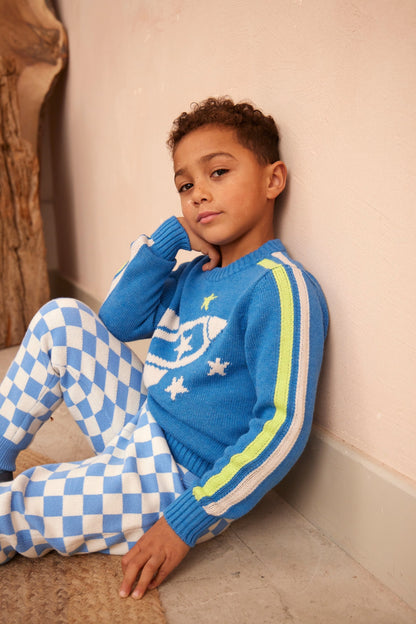 Striped Rocket Jumper | Hussar Blue