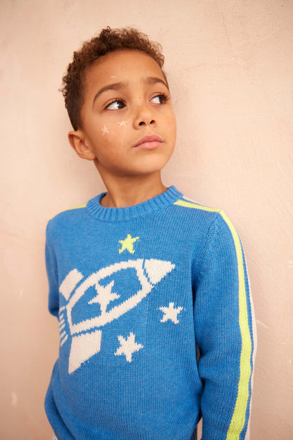 Striped Rocket Jumper | Hussar Blue