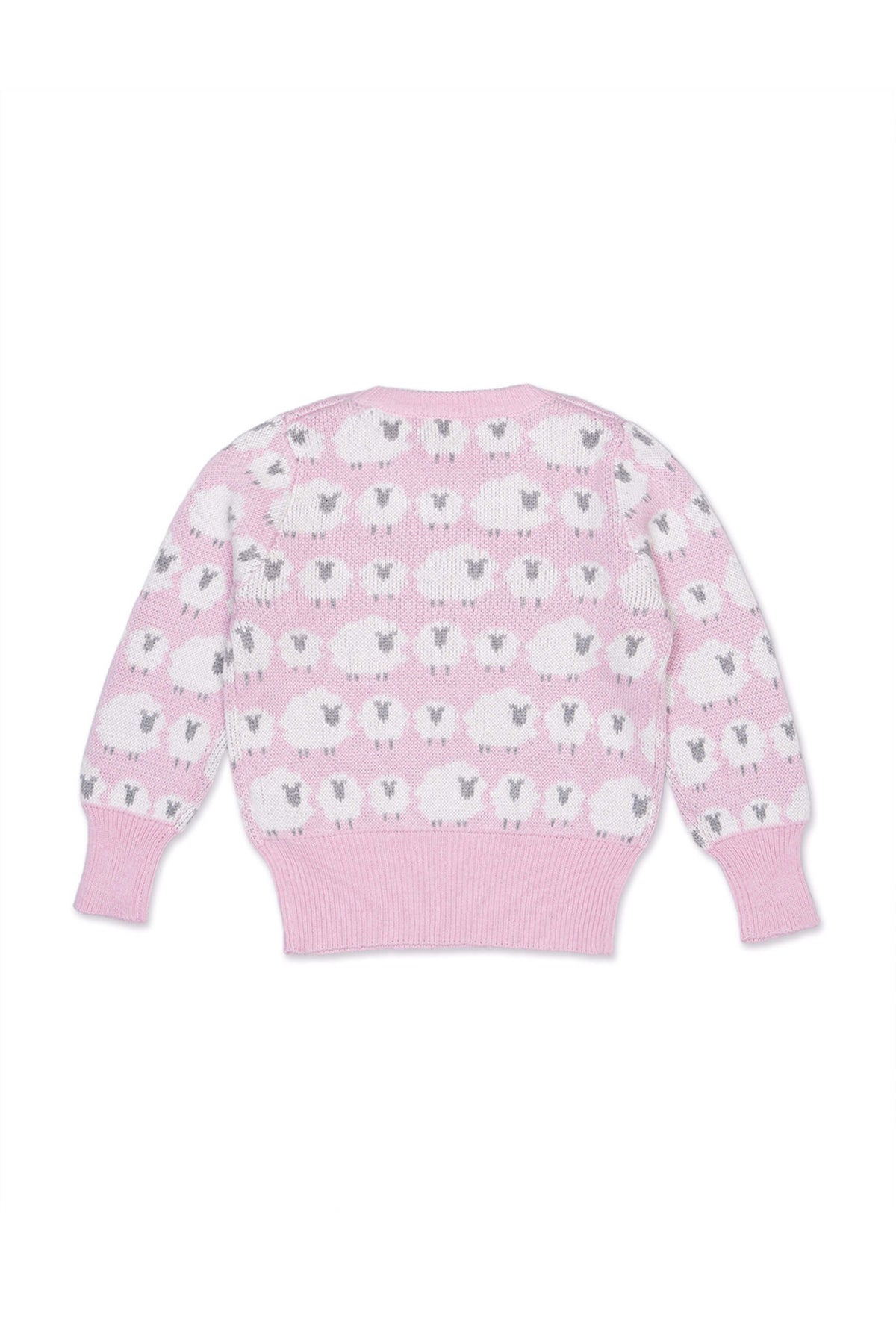 Back view of the Little Bo Peep Jumper in bubble gum pink