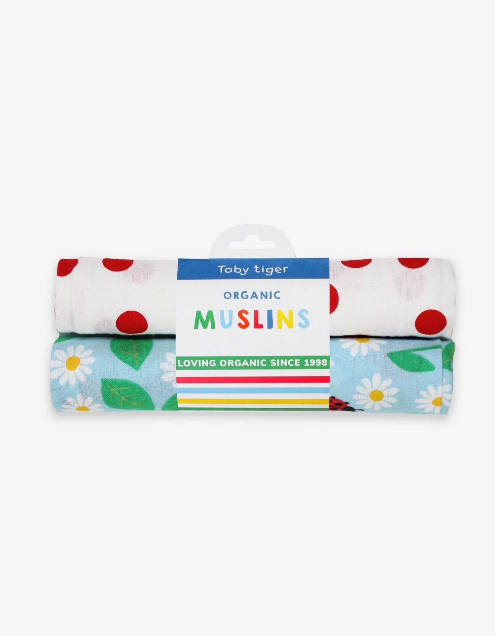 Organic English Garden Print Muslin 2 - Pack - Toby Tiger