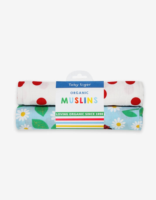 Organic baby bedding: Organic English Garden Print Muslin 2-Pack | KIDDYKIND