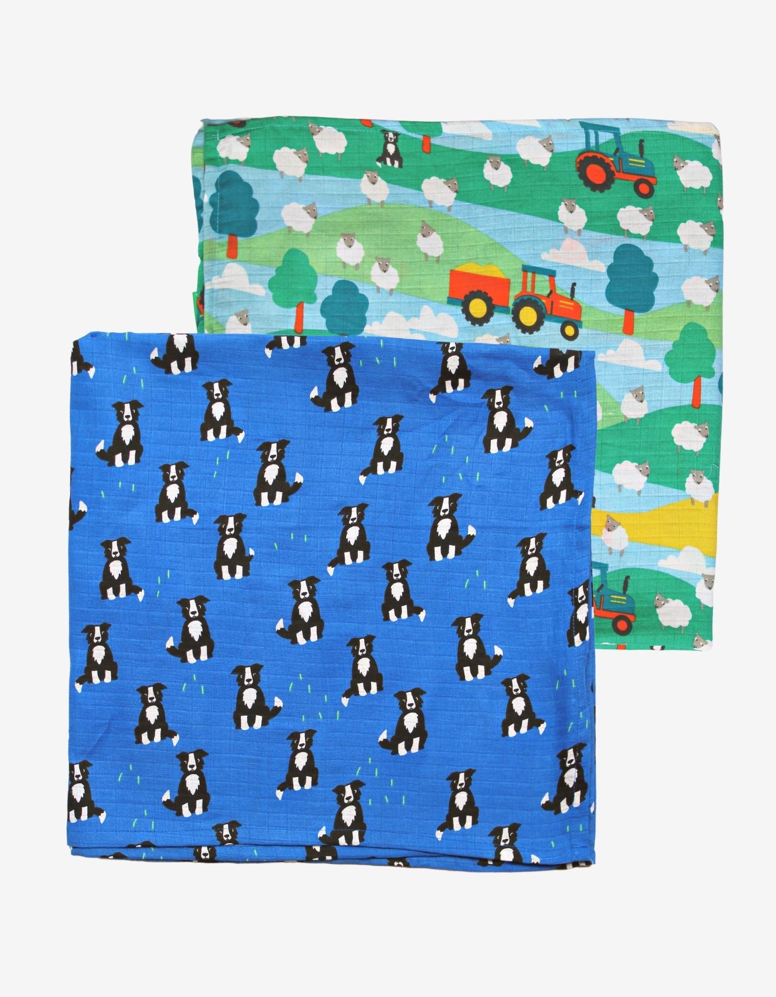 Organic Farm Print Muslin 2-Pack - Toby Tiger