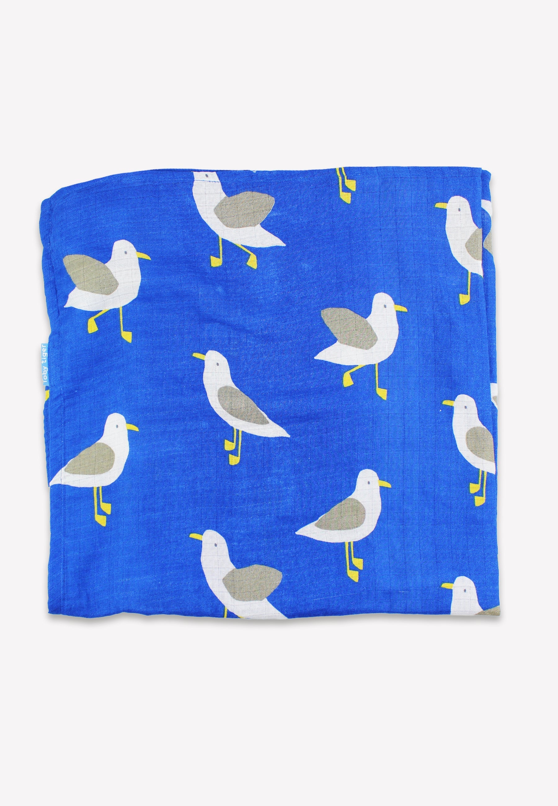 Organic Seagull Harbour Print 2 Pack Muslins | organic cotton kids pyjamas UK
