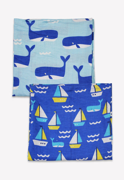 Organic St Ives Print 2 Pack Muslins | organic cotton kids pyjamas UK