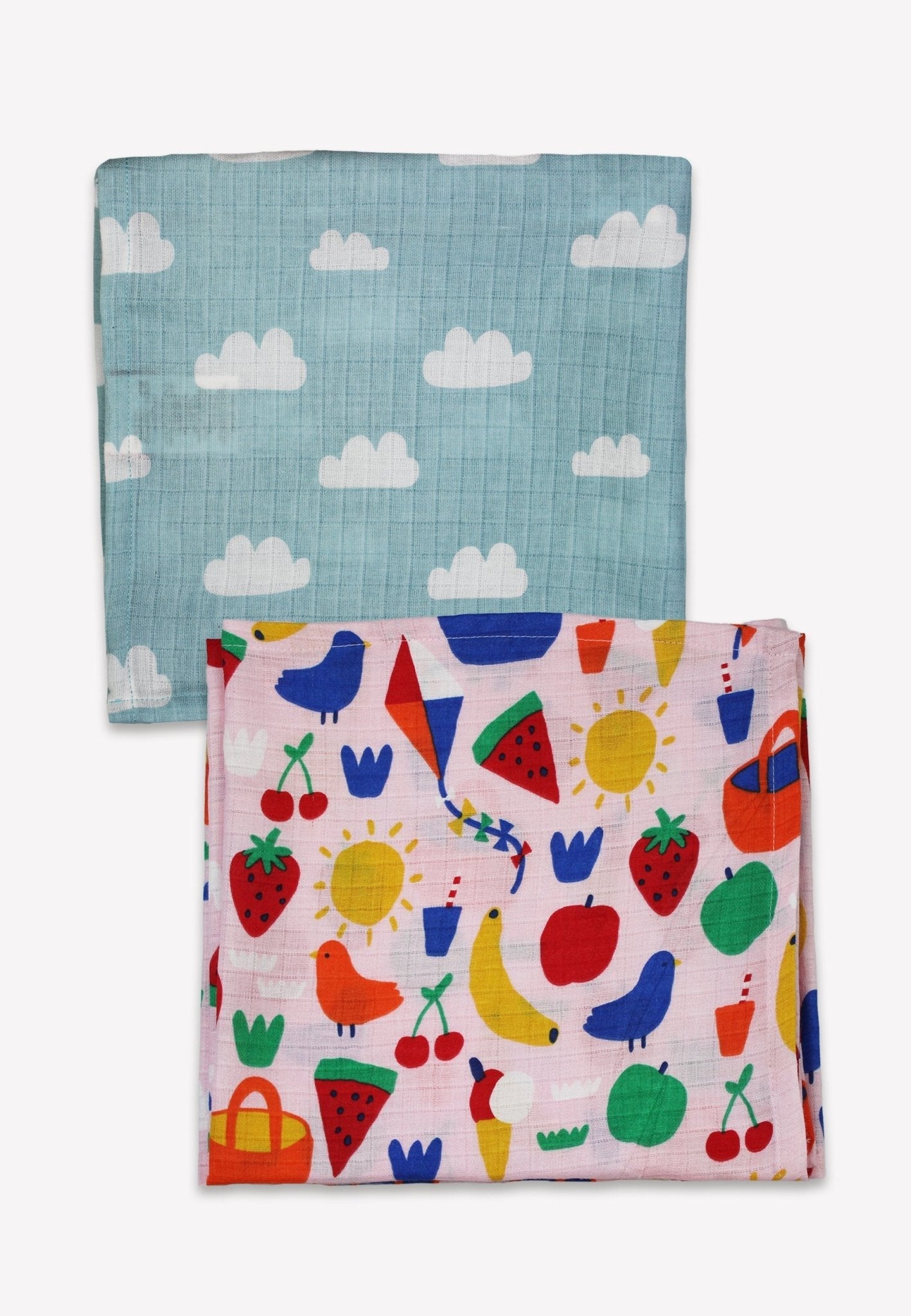 Natural baby sleep: Organic Picnic Print 2 Pack Muslins | KIDDYKIND