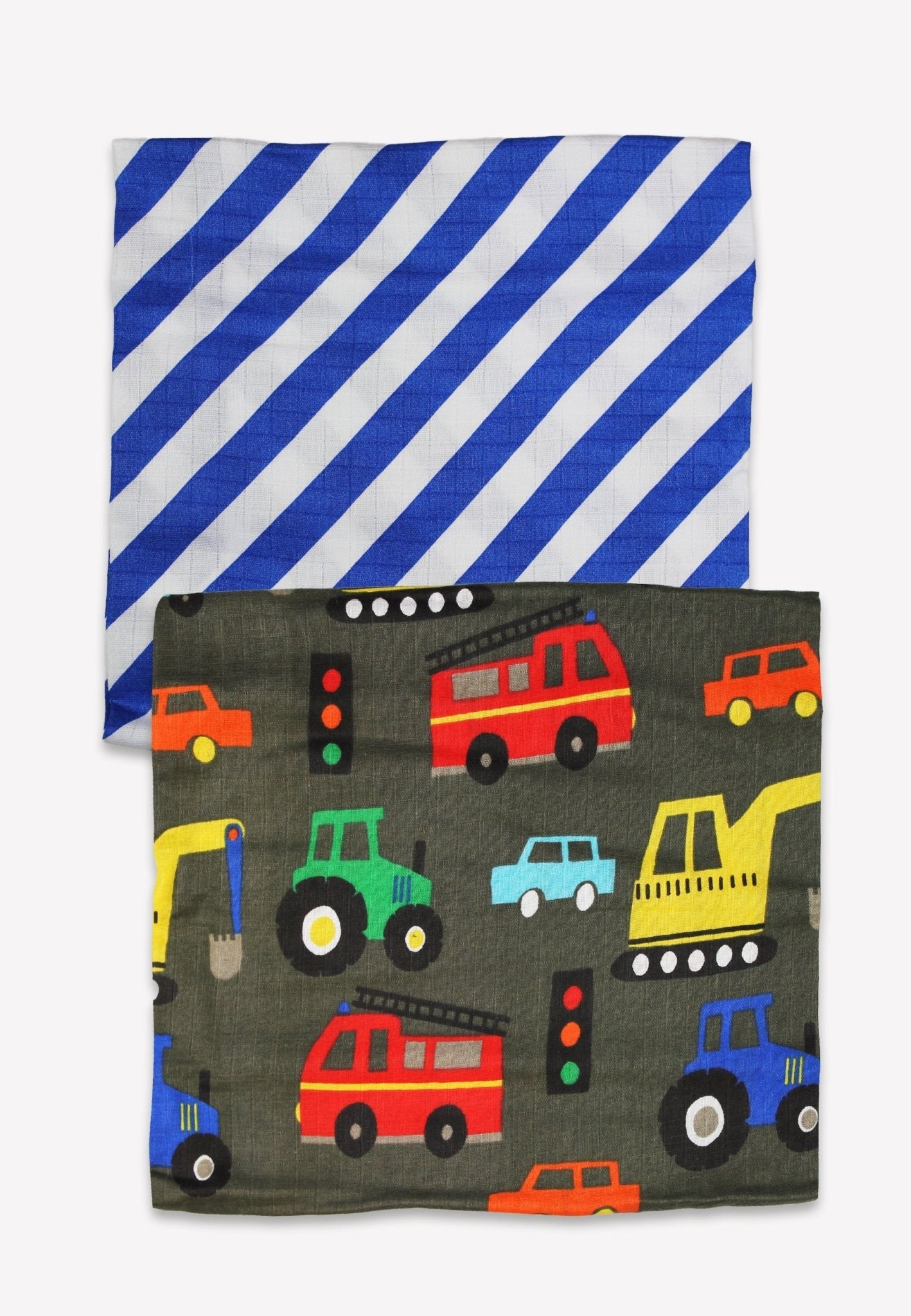 Organic Transport Print Muslin 2-Pack | organic baby sleepwear UK — KIDDYKIND