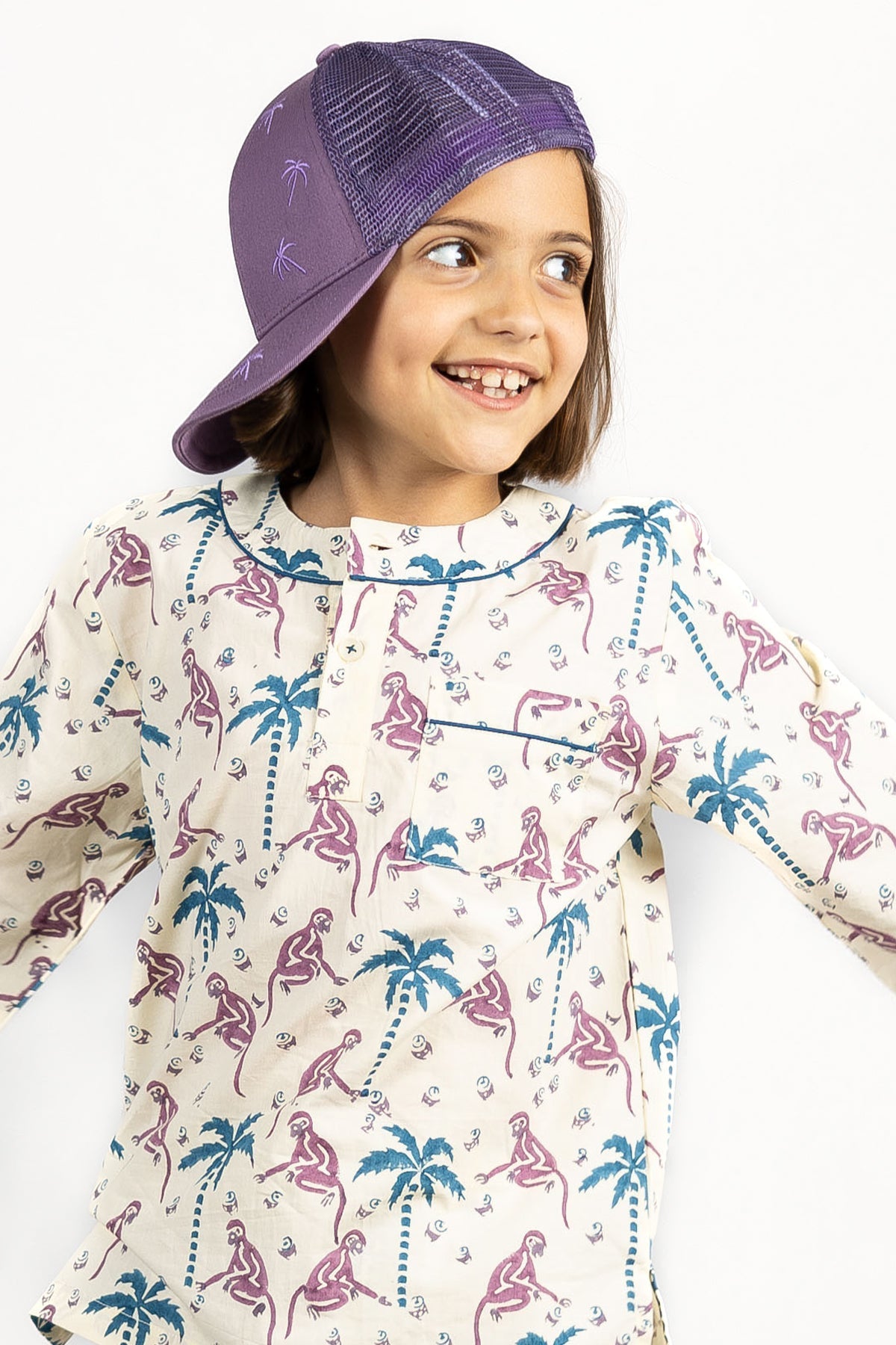 Natural baby sleep: monkey capers - organic cotton kids pyjama set | KIDDYKIND