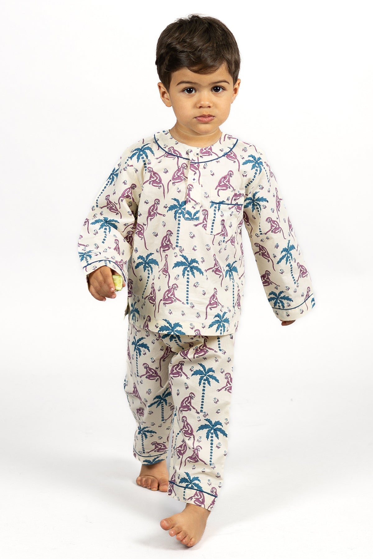 Natural baby sleep: monkey capers - organic cotton kids pyjama set | KIDDYKIND