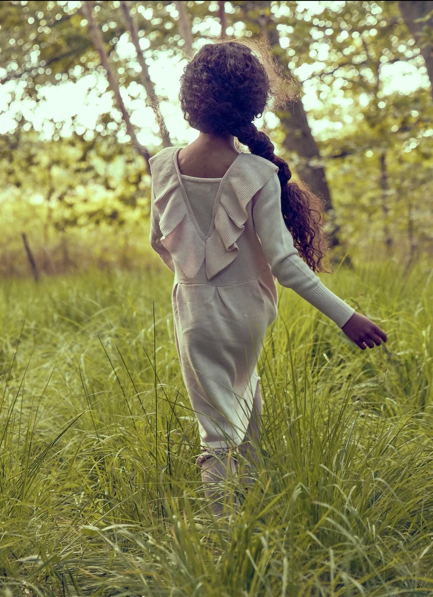 Ruffle Dress - Cashmere & Organic Cotton