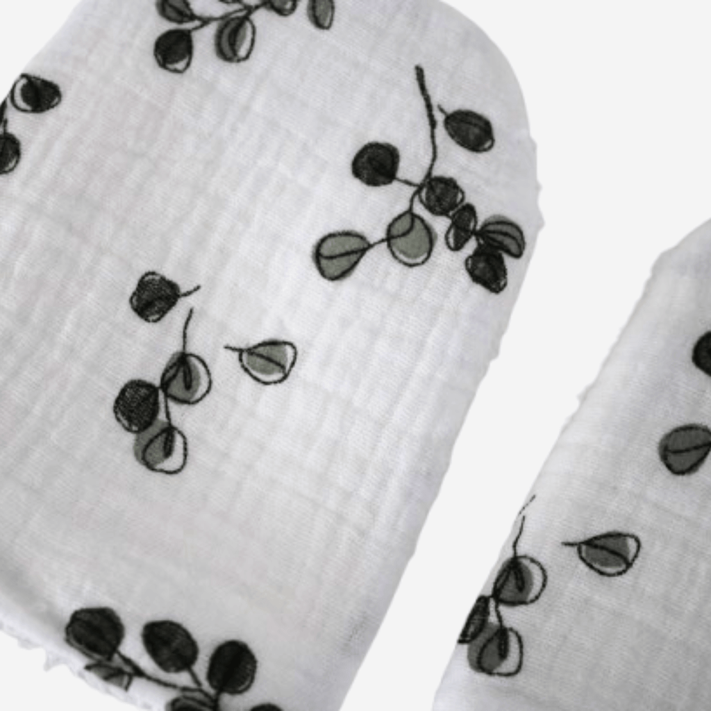 Oeko Tex Baby Leafy Baby Mitts Bath Mitts Bathing Cleaning Mitts Gloves - Little Scandi baby