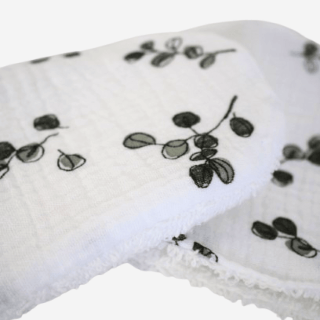 Oeko Tex Baby Leafy Cleaning Mitts - towel cloth, towel mitts, bath towel mittens, bath towel gloves Little Scandi baby