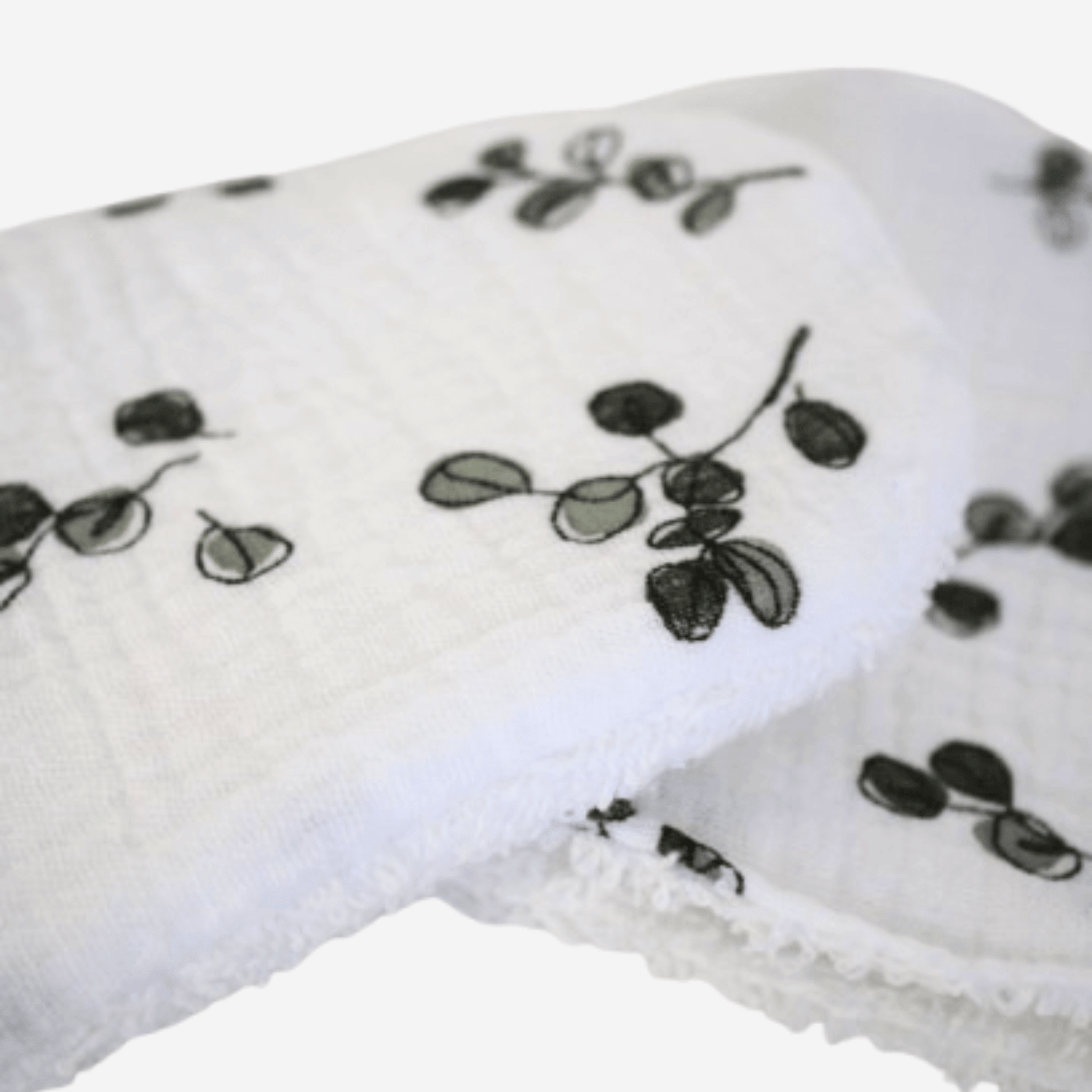 Oeko Tex Baby Leafy Cleaning Mitts - towel cloth, towel mitts, bath towel mittens, bath towel gloves Little Scandi baby