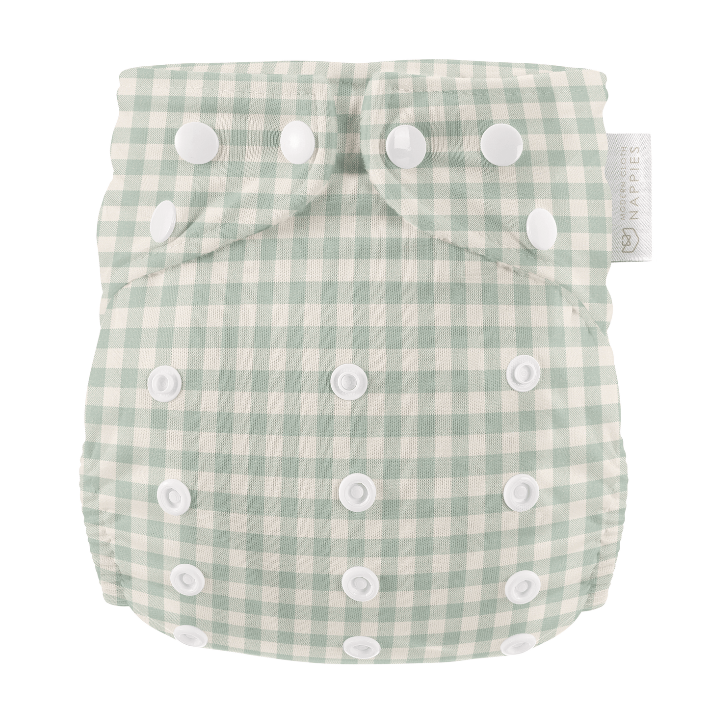 One Size All-In-One Reusable Cloth Nappy - Sage Gingham