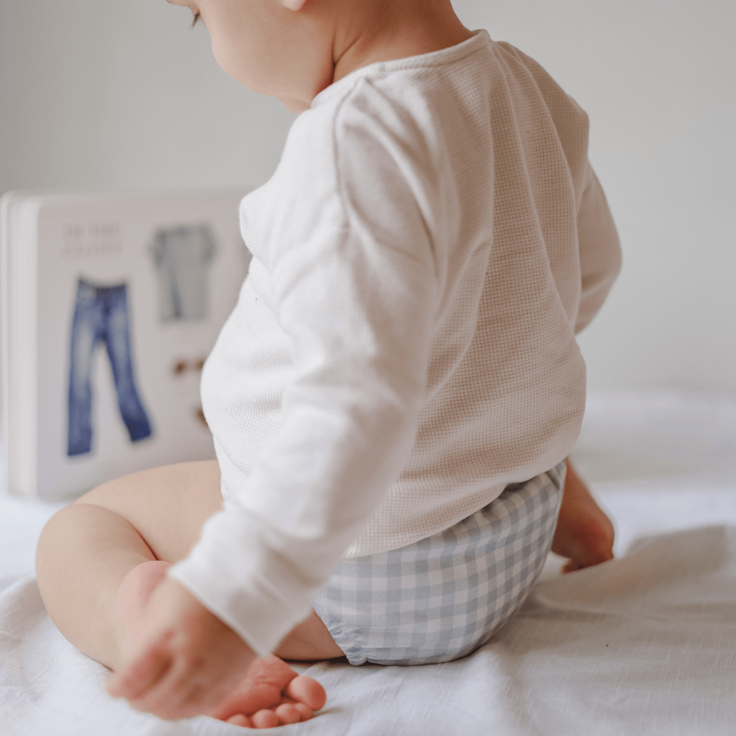 One Size All-In-One Reusable Cloth Nappy - Sage Gingham