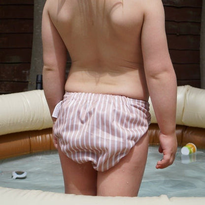 3-5 Years Toddler Reusable Swim Nappies - Terracotta Stripes
