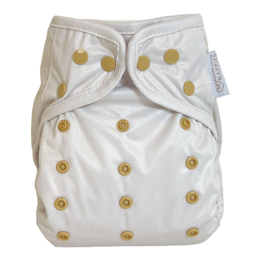 One Size Reusable Cloth Nappy Wrap - Coconut Milk