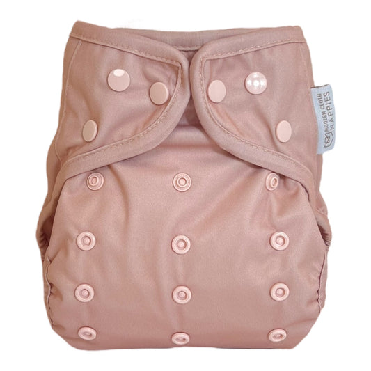 One Size Reusable Cloth Nappy Wrap - Dusty Rose