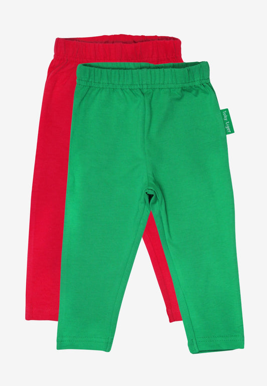 Organic Basic Leggings Bundle - Red & Green