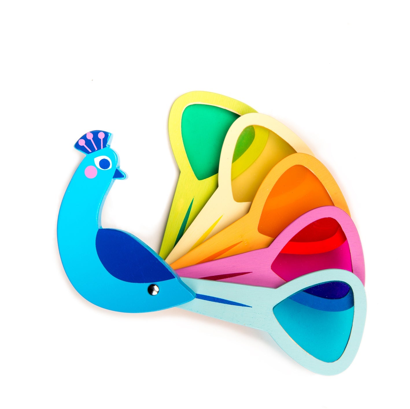 Rainbow Peacock Colours — Montessori wooden toy UK | KIDDYKIND