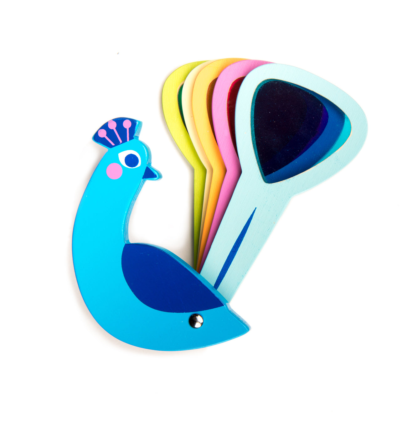 Rainbow Peacock Colours — Montessori wooden toy UK | KIDDYKIND